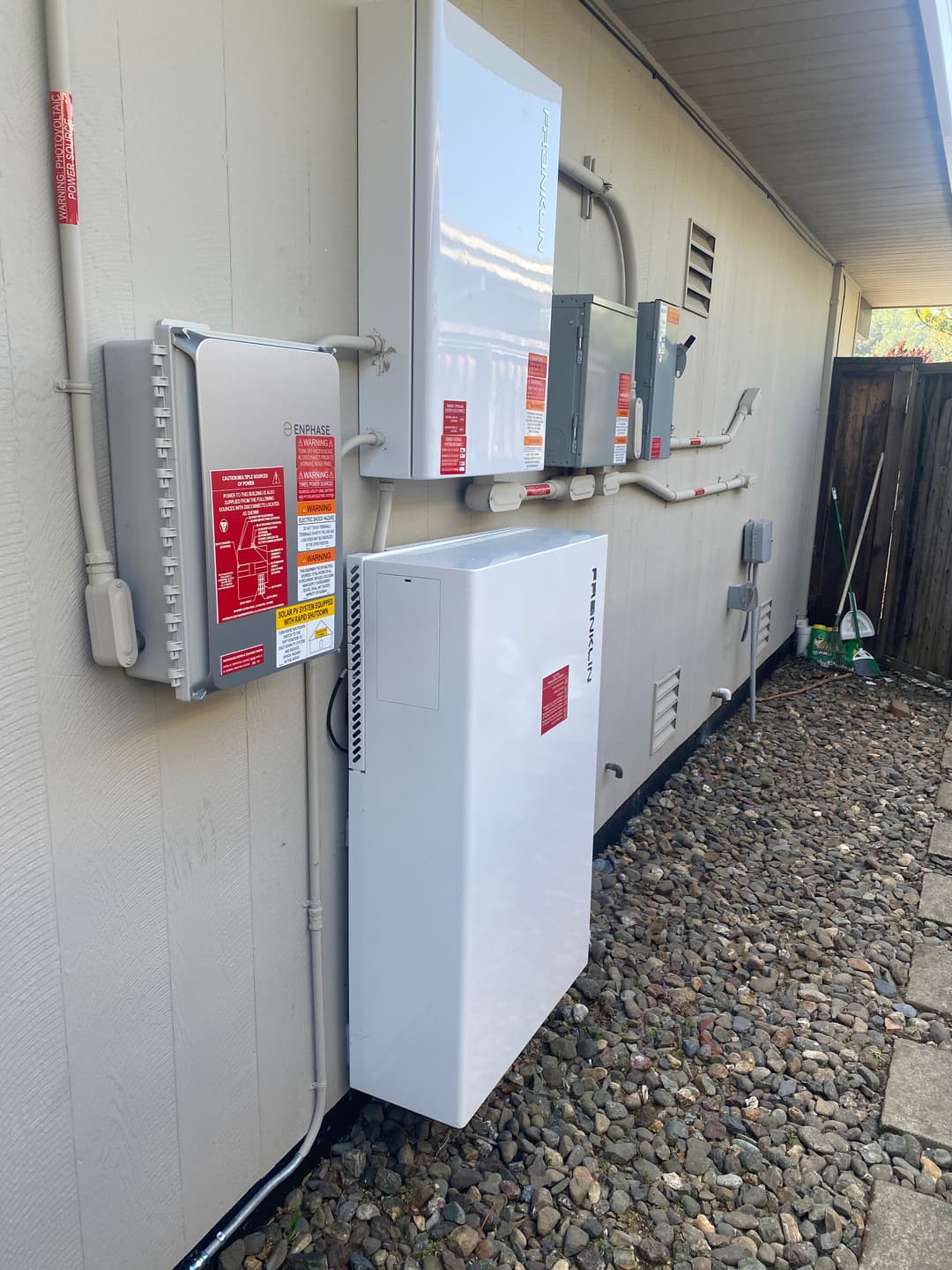 Solar panel installation with laptop